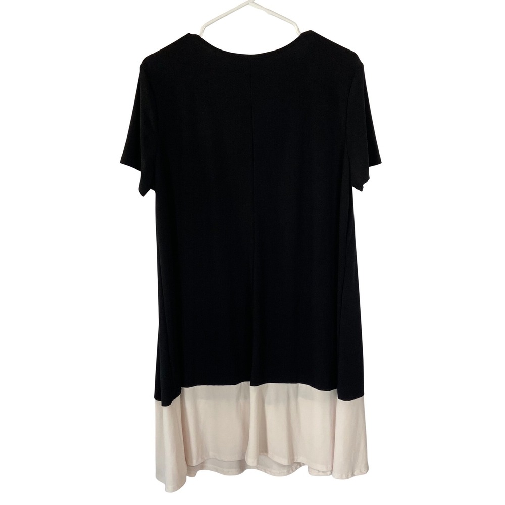 Annalee + Hope Womens XL Black Colorblock Short Sleeve Shift Dress Made USA - Picture 2 of 13